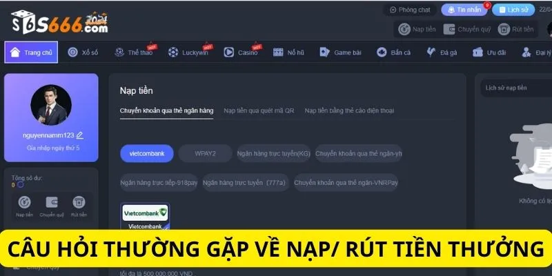 FAQ - Câu hỏi thường gặp về vấn đề giao dịch tiền thưởng